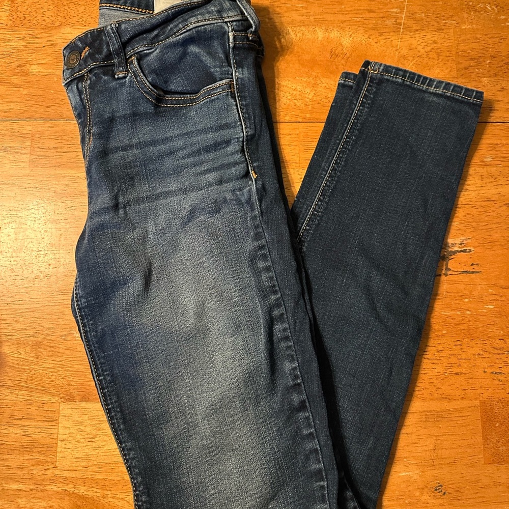 Hollister Women's Skinny Jeans - Dark Blue